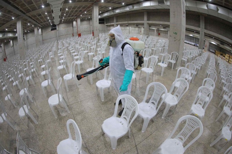 Governo do Amazonas realiza sanitização no novo Centro de Testagem