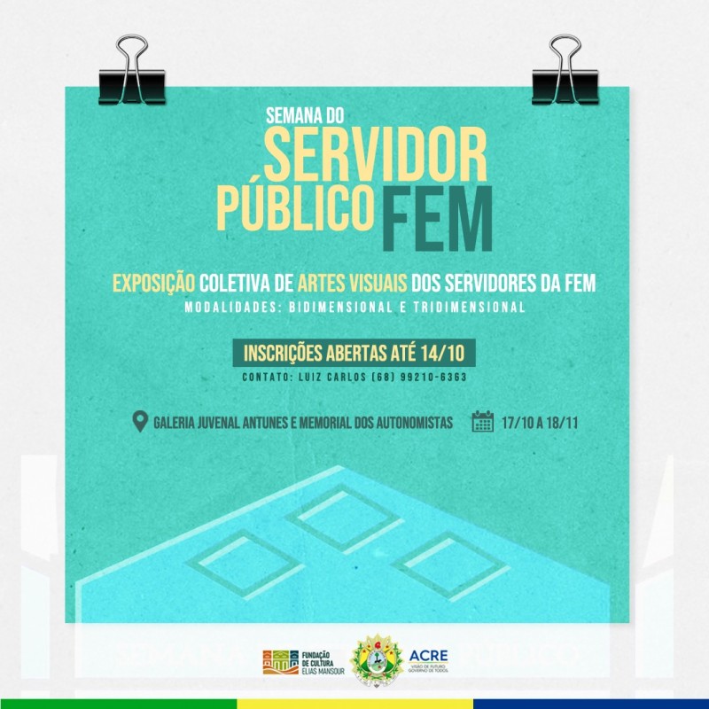 Inscrições abertas para a exposição coletiva de Artes Visuais dos servidores da FEM