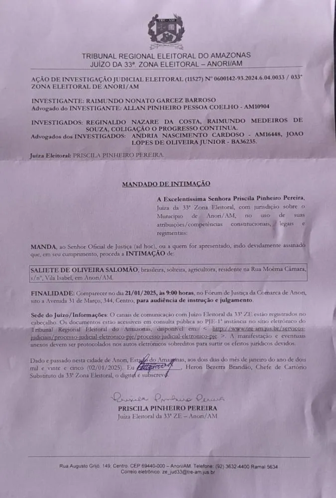 Sigilo Violado e Compra de Votos: Prefeito de Anori Sob Risco de Cassação e Inelegibilidade