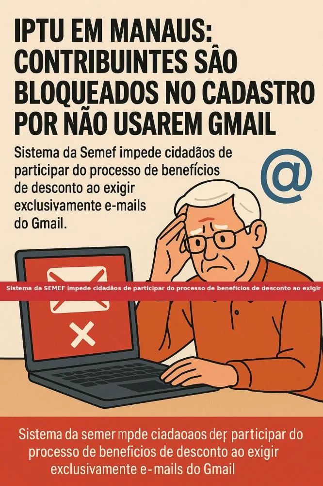 IPTU em Manaus: Contribuintes São Bloqueados no Cadastro por Não Usarem Gmail