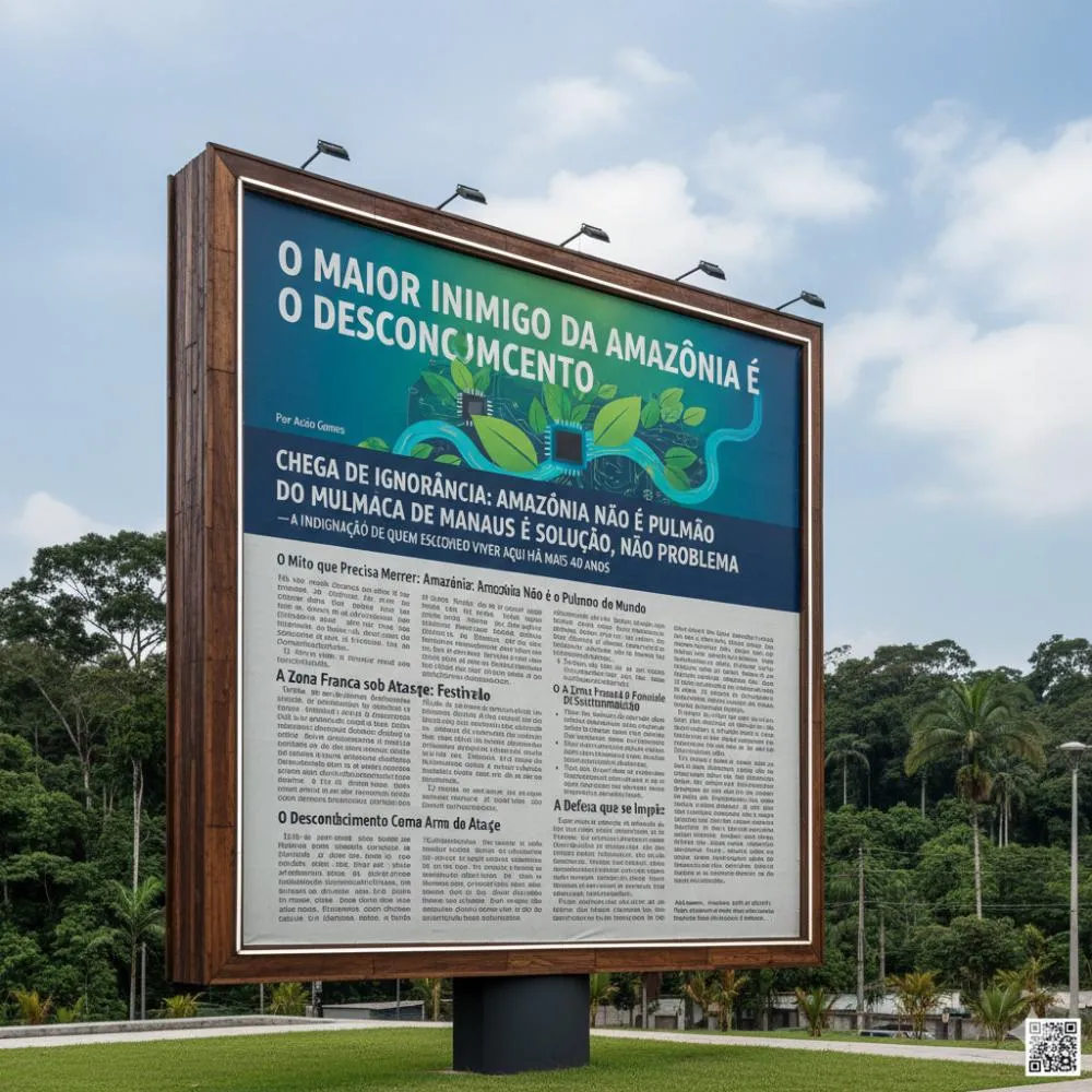 CHEGA DE IGNORÂNCIA: AMAZÔNIA NÃO É PULMÃO DO MUNDO E A ZONA FRANCA DE MANAUS É SOLUÇÃO, NÃO PROBLEMA – A INDIGNAÇÃO DE QUEM ESCOLHEU VIVER AQUI HÁ MAIS DE 40 ANOS  