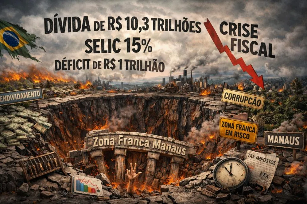 Dívida de R$ 10,3 trilhões, Selic a 15% e déficit de R$ 1 trilhão: o colapso fiscal do Brasil vai estrangular o Amazonas